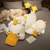 55cm175M Giant Duck Plush Toy Stuffed Big Mouth White lying Throw Pillow for Boy Girl Nap Sleeping Cushion Pregnant Leg 240420