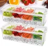 Bouteilles de rangement Boîte à compartiment de fruits Réfrigérateur avec un couvercle détachable de l'espace glacé 4 salade pour légumes
