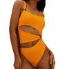 Women's Swimwear Quick Drying Attractive Sexy Hollow Bodysuit Skinny Girls Bathing Suit Solid Color For Travel