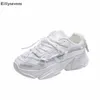 Casual Shoes Women's Chic Sneakers 2024 Thick Sole Versatile Non-slip Board Street Lace Up White Zapatillas De Mujer