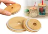 Bamboo Cap Lid Reusable Wooden Mason Jar Lids 70mm 86mm with Straw Hole and Silicone Seal Drinkware for Canning Drinking Jars Top3610762