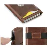 Innehavare RFID ALUMINIUM KREDIT KORTSFALL Män Automatisk Popup Leather Plånbok Luxury Design Cardholder High Quality 2022 Carteira Masculina