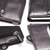 財布Zovyvol rfid Wallet Men Money Bag Mini Purse Male Aluminium Card Wallet Small Clutch Leather Wallet Thin Purse Carteras 2019