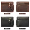 Wallets 2023 New Fashion Man Small Purse Anti Theft Brush Wallet Driver's License Cowhide Leather Clip Men's Wallet Card Holder