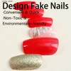 False Nails 24pcs Gold Xmas Tree Fake Nail Patch Christmas Red False Nail Full Cover Detachable Artificial Nail Tips for Girl New Year Gifts Y240419 Y240419