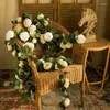Kwiaty dekoracyjne sztuczna róża winorośl do dekoracji tła ściany ogród ślub eucalyptus stolik dinning kwiat Rattan DIY Crafts 1,6M