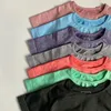 Camicie da yoga a maniche corte senza cuciture da donna Slip Fit Slip Fitness T-shirt Tops per Women Gym Sport Cycling 240408