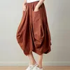 Skirts Fashion Oversized Women Shorts Ethnic Style Elastic Waist Baggy Culottes Irregular A Line Skirt Flowy Lantern