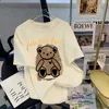 Little Bear Pure Cotton Short-Sleeved T-shirt Kvinna 2024 Summer Dress Ny koreansk version Löst American Retro Slim Half Sleeve Jacket Tide