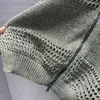 Women's Knits 2024 Autumn And Winter Bead Linen Yarn Continuously Empty Zipper Cardigan 1018