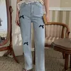 Spodnie damskie Neploe 2024 Spring Bow Print Diamentowe dżinsy modne