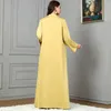 Ethnic Clothing 2024 Ramadan Prayer Muslim Lapel Long Sleeve Coat Women's Dress Turkey India Abaya Arabic Embroidered Chiffon Party Robe