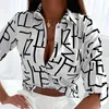 Blouses pour femmes Chemises imprimées à rayures pour tempérament Tempérament Casual Tops Summer Blouse Clothes Streetwear Sexy Long Sheve Shirts Top