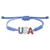 Bracelets de charme American Independence Day Bracelet Moda personalizada MTI FAGN DE CAMADAS USA CIM PENENTE PENDENTE DE PENENTE DE