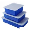 Barverktyg Sile Ice Square Mods Dust Proof Er Tray Large Capacity Cube Mold Mix Colors Drop Delivery Home Kitchen Kök Kök matsal Barware DHVXU