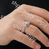 Ny hiphop -mäns leopardtryck ring Micro Set diamant personlig öppen ring S925 smycken