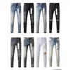 Jeans masculinos Purple Men Designer Skinny Luxury Denim Pant morto Ripped Biker Black Jean Jean Slim Drop Drop Deliver