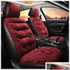 Car Seat Covers Ers 5 Colors P Winter Warm Cushion Soft Non-Slip Pad Thick Veet Er Motive Interior Accessory Drop Deliver Delivery Aut Otjpm