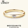 Lnngy bling 01ct ovaal gesneden ringen 925 Sterling Sliver paren beloven ring voor geliefden bruiloft accessoires 240401