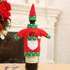 Dekoracje świąteczne Snowman Wine Bottle Cover Zestaw Sweter Święty Mikołaj z czapkami Xmas Home Party Ornament Dekoracja stolika 4.5