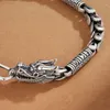 Ссылка браслетов HX Серебряный цвет Dragon Year Bracelet Bracelet мужчина лидер высококачественный текстурированный аксессуаль подарка на день рождения подарки на день рождения