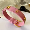 Европейский розовый браслет женский кожаный браслет Light Luxury Nice Design Exquisite High Sense Bracelets ремень