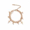 Braccialetti fascino gioielli di moda in acciaio in acciaio in acciaio rosa in oro rosa bracciale cross geometrica nessuna allergie che sbiadisce