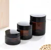 Bouteilles de rangement 10g 15G 20G 30G 50G AMBER VERRE AMBRE VERIE MOIR CRÈCE COSMÉTIQUE CONTACKAGE CONTAGNE