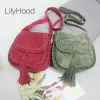 Bags Women Suede Genuine Leather Braid Fringed Saddle Bag Natural Nubuck Medium Size Ibiza Gypsy Hippie Boho Phone Side Sling Bag