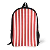 Sac à dos rouge noir blanc rayure verticale 17 pouces épaule vintage camps d'été drôles graphiques de champ snug durable