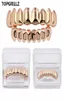 Topgrillz Grillz Set Gold Finitura Otto 8 denti superiori a 8 dente inferiore Grills hip hop 237j33358413