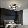 Ceiling Lights Modern Led Chandelier Light For Bedroom Living Dining Room Black Gold Design Nordic Interior Decor Lamp 220V Drop Deliv Dhzxi