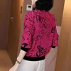 Женские куртки женщина цветочные шифоновые шифоны прозрачная блузка женская повседневная с длинным рукавом рубашка кардиган Ladies Lomemy Loase Sunscreen Tops
