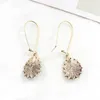 Dangle Earrings Especially Water Drop For Women Tear-shaped Earring Mosaic Zircon Metal Symmetric Pendant Pine Pattern Jewelry