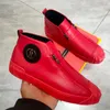 Högkvalitativa läder loafers blixtlåsfjäder stövlar topp casual bräd sko het designer nya plattskor zapatillas hombre v1.17