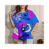 Womens Plus Size T-Shirt 2023 Women Tshirt Fun Iti Print Female Clothing Fi Summer Short Sleeve Top Casual O-Neck Tee Ladies Plover U3 Dhwup