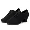 Buty taneczne damskie tkaninę Oxford tkanin dla dorosłych trening dla dorosłych na kwadratowy taniec nauczycieli butów