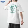 Dukeen 11.2oz zwaargewicht t-shirt met korte mouwen voor mannen zomer vintage trend gedrukt 100% katoenen shirts mans witte tops 320G 240412