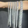 Ice Out Cuban Link Chain 6mm 9mm 13mm Bredd Moissnaite Chain S925 Silver White Gold Plated Hip Hop Link