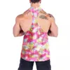 Camouflage y Back Bodybuilding Tank Top Men Summer Fitness Singlets Quick Dry Gym Clothing Workout ärmlös skjorta Muskelväst 240420