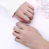 Pierścienie klastra s925 srebrne serce do pasującej pary pierścionka męska para samica studentka na dużą odległość miłość Walentynki Prezent