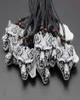 COOL 12PCS Boy Men039s Imitation Yak Bone Carving White Wolf Head Pendants Amulets Necklaces Gift MN3043638811