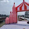 8mW 26ft Inflatable Circus Arch with Removal Curtain Inflatable Red and White Archway Gantry Entrance for Event Stage