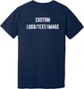Costumes masculins n ° 2 A1210 Stitch à l'encre Unisexe 3001 Cotton Jersey Design vos propres t-shirts à manches courtes personnalisées (Navy - L)