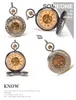 Pocket Watches Bronze Tone Hollow Case Dubbel Romeins nummer Men Automatische mechanische Steampunk Watch Self Wuring Fob Gifts