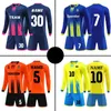 Dzieci koszulki piłkarskie ustawiają mężczyzn dla chłopców Soccer Ubrania Suit Długie krótkie rękawie mundury dla dzieci dróg drożdży 240416