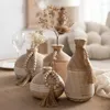 Vazen Japanse retro vaste houten vaas bloemstuk ornamenten logstijl decoratie woonkamer eettafel droog