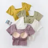 Kadınların Sweetwear Seksi Sütyen Pad Kısa Kollu Uyku T-Shirt Tek Parça iç çamaşırı üst pamuklu dip gömleği gündelik pijama üstleri