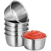 Ensembles de vaisselle 6 pcs Bols de trempage tasses Pickles Sauce Container en acier inoxydable en bas âge réutilisable