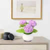 Dekorativa blommor stickade rosblomma högkvalitativa realistiska krukväxter för hemhandgjorda virkade blommor